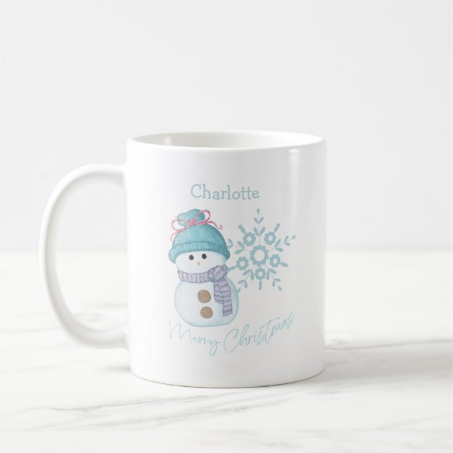 Mug Nom personnel de Christmas Snowman (Gauche)