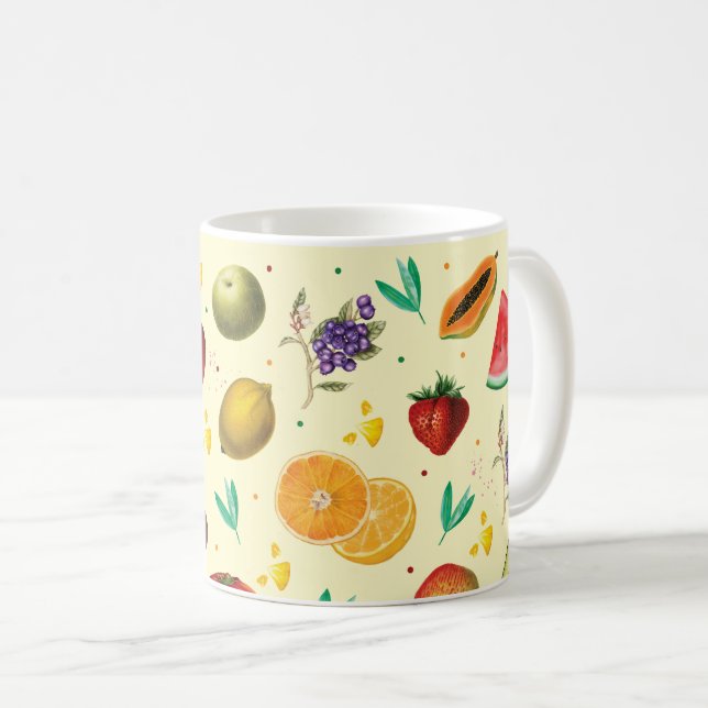 Mug Nom Personnel Fruit Tropical Et Légumes (Devant droit)