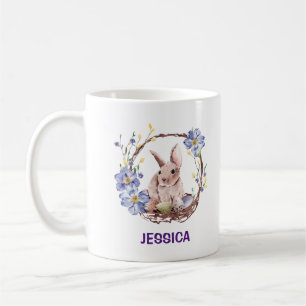 Mug Nom personnel Funny Bunny Happy Pâques