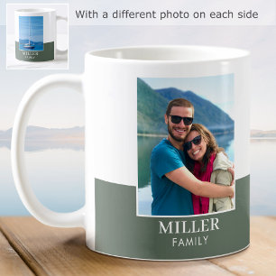 Mug Nom photo personnalisé Vert moderne