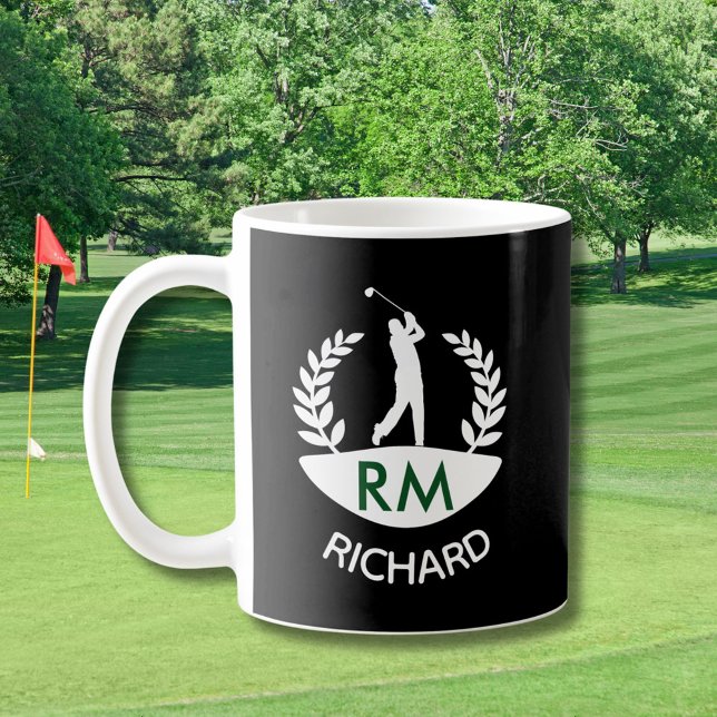 MUG NOM PRÉNOM MONOGRAMME GOLFEUR CLASSIQUE (Créateur téléchargé)