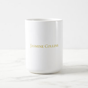 Mug Nom professionnel minimaliste de couleur or