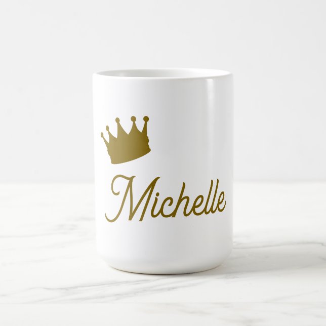 Mug Nom propre Créatif Tendance Couleur Or Script (Centre)