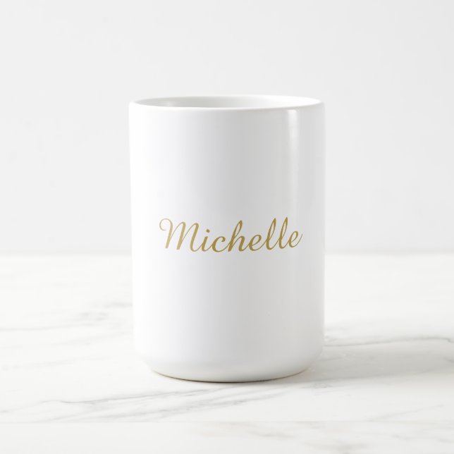 Mug Nom propre Créatif Tendance Couleur Or Script (Centre)