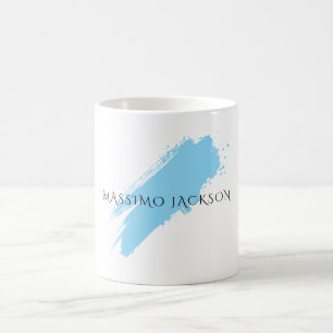 Mug Nom propre Décoratif Chic Simple Bleu Blanc