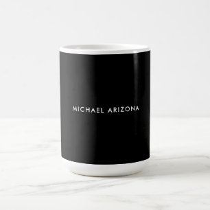 Mug Nom propre minimaliste moderne noir blanc