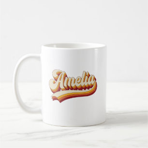 Mug Nom Retro Amelia Design Vintage Années 70