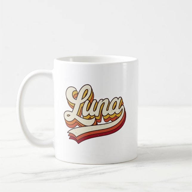 Mug Nom Rétro Luna Design Vintage 70s (Gauche)