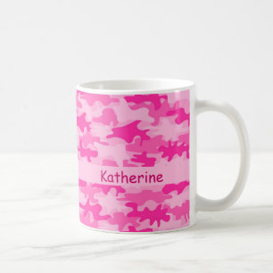 Mug Nom rose de camouflage de Camo personnalisé