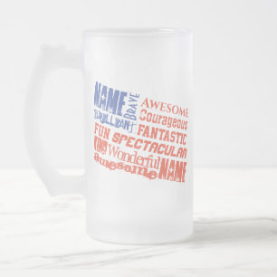 Mug Nom(s) personnalisé(s) Mots drapeau USA
