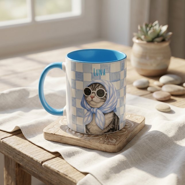 Mug Nom simple moderne de l'animal et photo (Créateur téléchargé)
