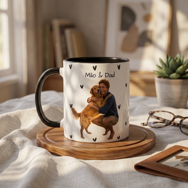 Mug Nom simple moderne de l'animal et photo (Créateur téléchargé)