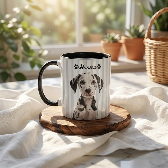 Mug Nom simple moderne et photo de l'animal de compagn (Créateur téléchargé)