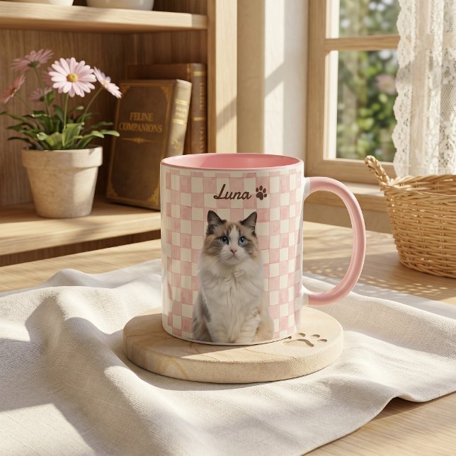 Mug Nom simple moderne et photo de l'animal de compagn (Créateur téléchargé)