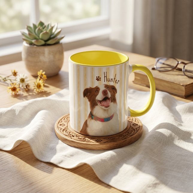 Mug Nom simple moderne et photo de l'animal de compagn (Créateur téléchargé)
