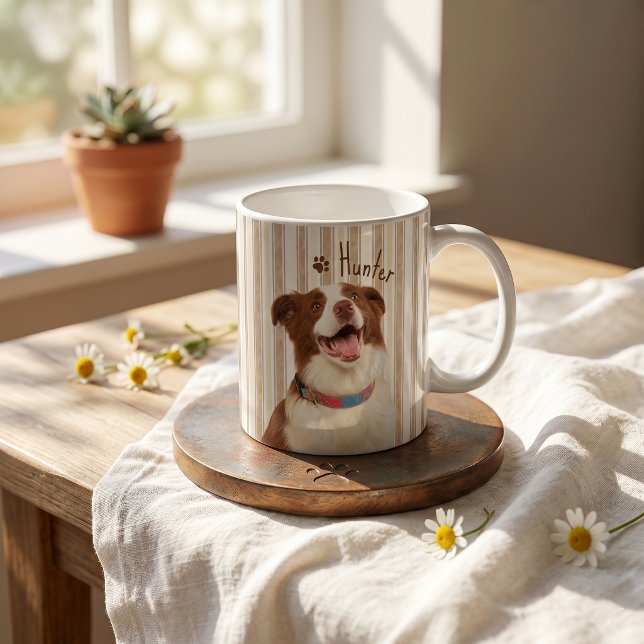 Mug Nom simple moderne et photo de l'animal de compagn (Créateur téléchargé)
