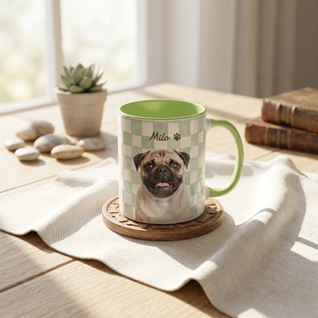 Mug Nom simple moderne et photo de l'animal de compagn (Créateur téléchargé)
