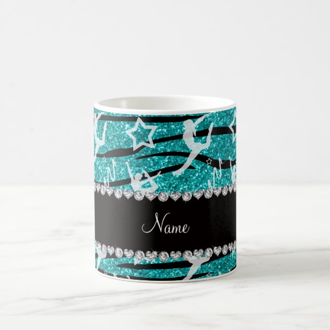 Mug Nom turquoise gymnastique parties scintillant zèbr (Centre)