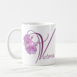 Mug Nom Victoria personnalisable boho rose floral
