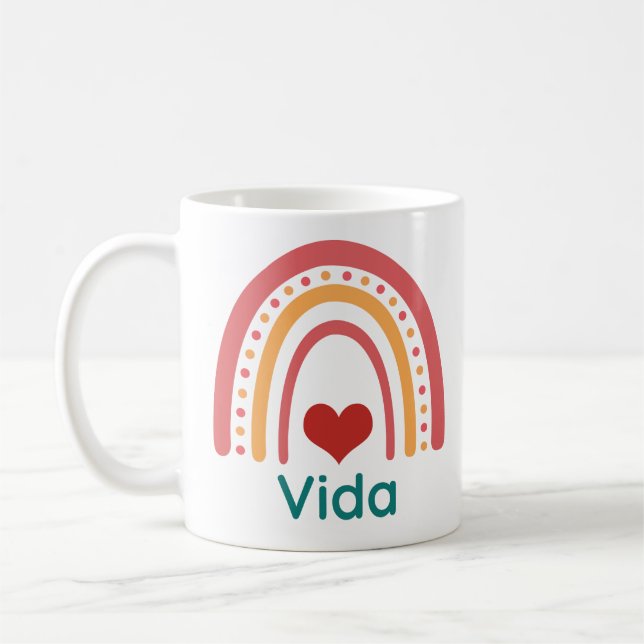 Mug Nom Vida Vintage Boho Arc-en-ciel (Gauche)