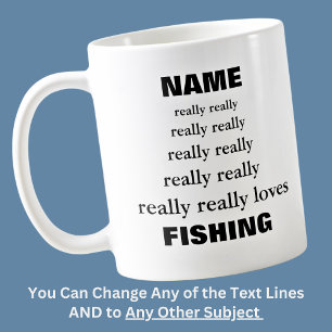 Mug Nom vraiment aime vraiment la pêche à la matièr