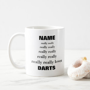 Mug Nom vraiment aime vraiment Objet Darts