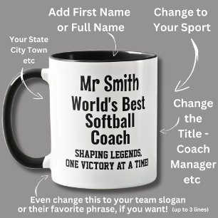 Mug Nom, World Best Softball Coach - Légendes