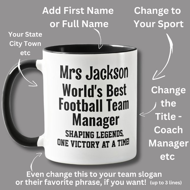 Mug Nom, Worlds Best Football Team Manager (Créateur téléchargé)
