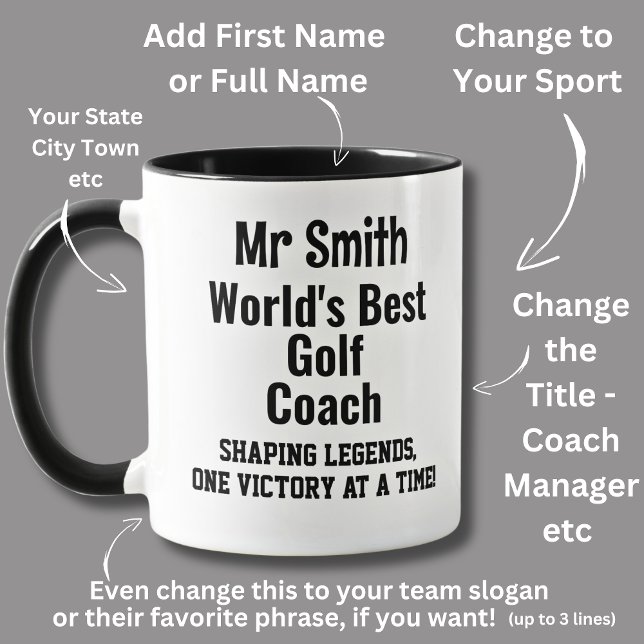 Mug Nom, Worlds Best Golf Coach (Créateur téléchargé)