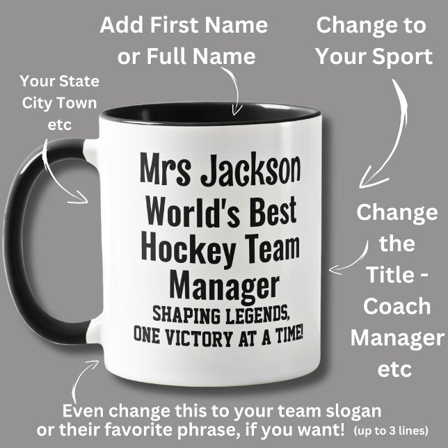 Mug Nom, Worlds Best Hockey Team Manager (Créateur téléchargé)