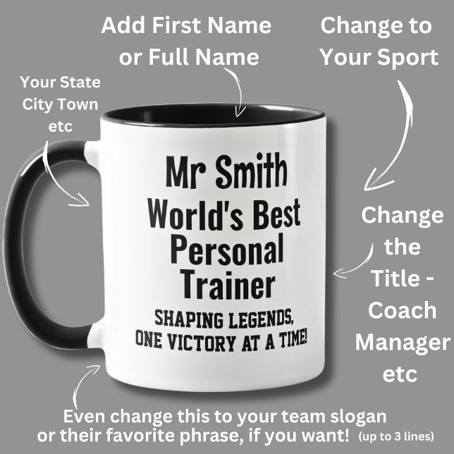 Mug Nom, Worlds Best Personal Trainer (Créateur téléchargé)