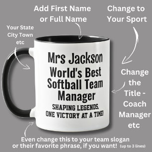 Mug Nom, Worlds Best Softball Team Manager - Légendes