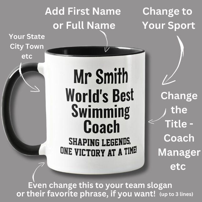 Mug Nom, Worlds Best Swimming Coach (Créateur téléchargé)
