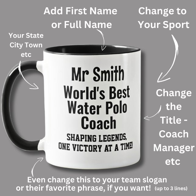 Mug Nom, Worlds Best Water Polo Coach (Créateur téléchargé)