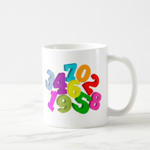Mug nombres de maths en couleurs