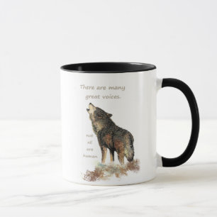 Mug Nombreuses voix géniales Citation de loup inspiran