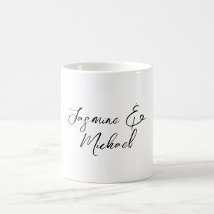 Mug Noms de calligraphie chic adorables pour mariages