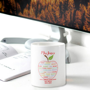 Mug noms de classe professeur merci apple mot art