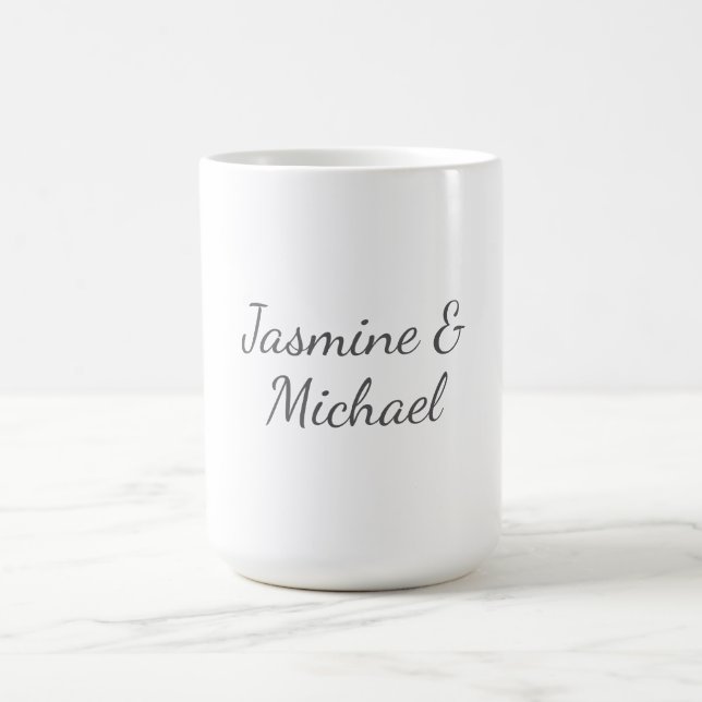 Mug Noms de couple de calligraphie chic adorables Mari (Centre)
