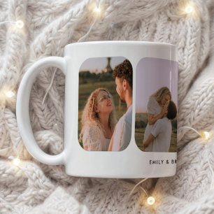 Mug Noms de couple de mariage modernes à 4 photos