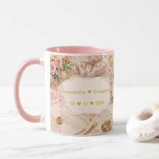 Mug Noms de couples Mariage/Anniversaire Élégant Maria