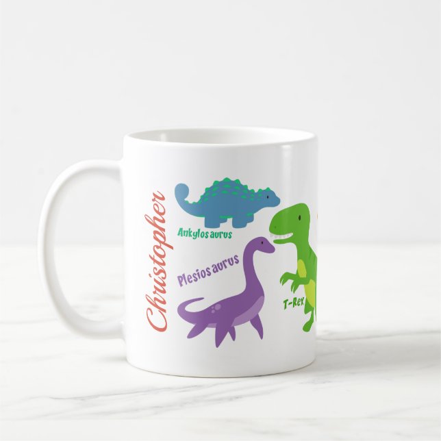Mug Noms de dinosaures pour enfants mignons (Gauche)