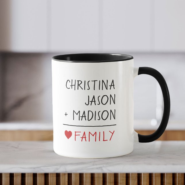 Mug Noms de famille Math Amour pour la famille de troi (Créateur téléchargé)