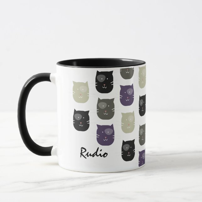 Mug Noms de photo de compagnie de chaton mignon visage (Gauche)