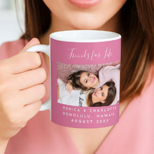 Mug Noms de photo pour amis pour la vie rose foncé