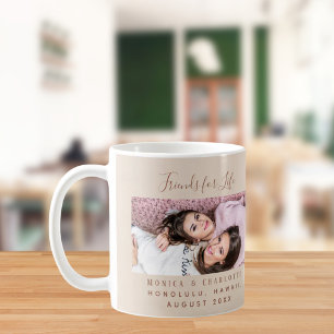Mug Noms de photos d'amis pour la vie champagne beige