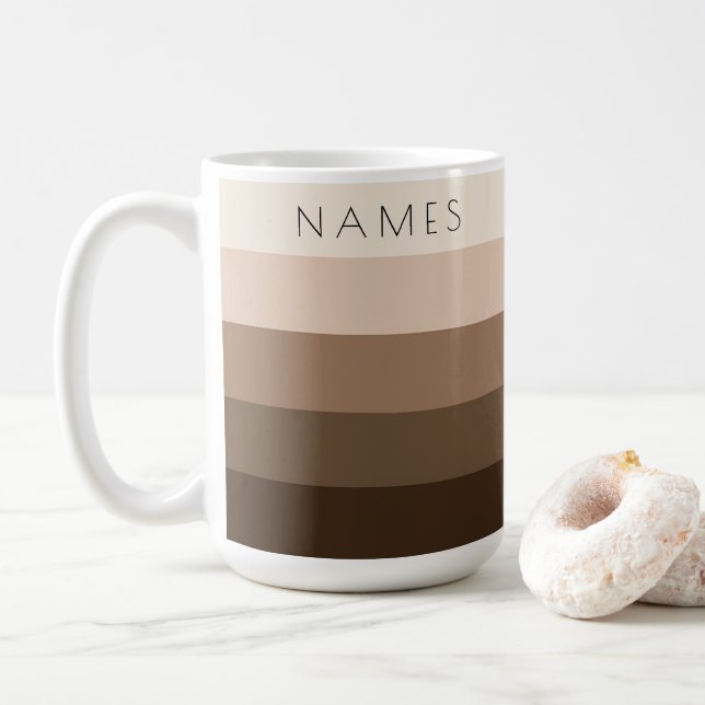 Mug Noms de texte Modèle tendance moderne élégant pers (Avec donut)