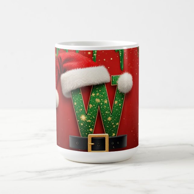Mug Noms de vacances scintillants W pour l'hiver (Centre)