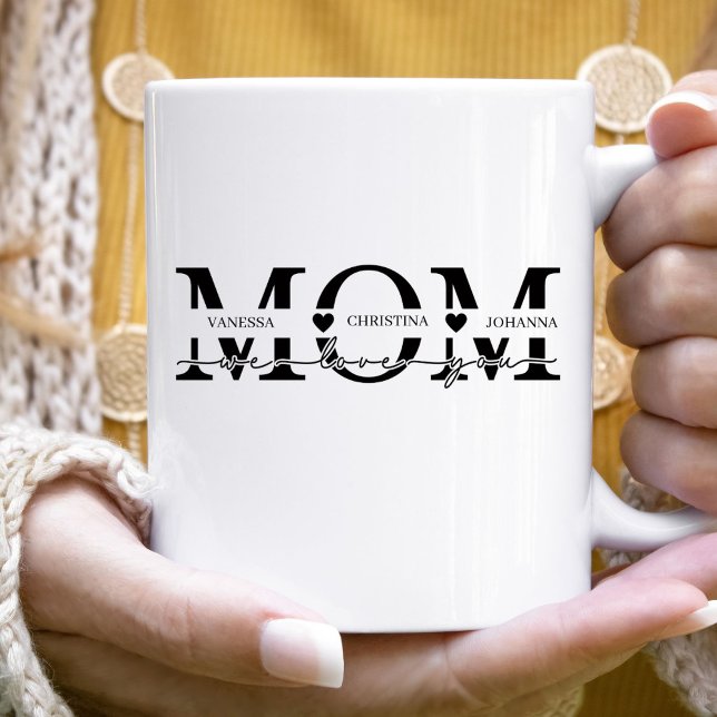 Mug Noms d'enfants de maman moderne pour la fête des m (Créateur téléchargé)