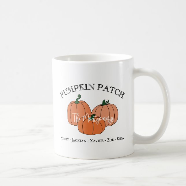 Mug Noms des employés de la famille Pumpkin Patch ou d (Droite)
